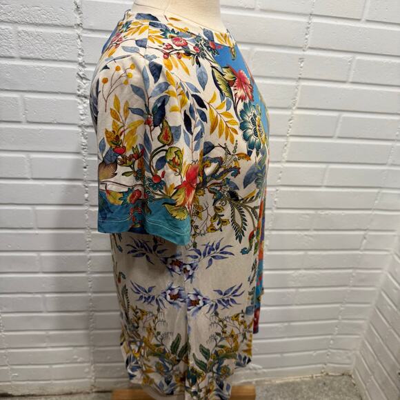 Johnny Was Janie Favorite Short Sleeve Crew Neck Swing Tee Bamboo Floral Sz Med - Picture 4 of 13